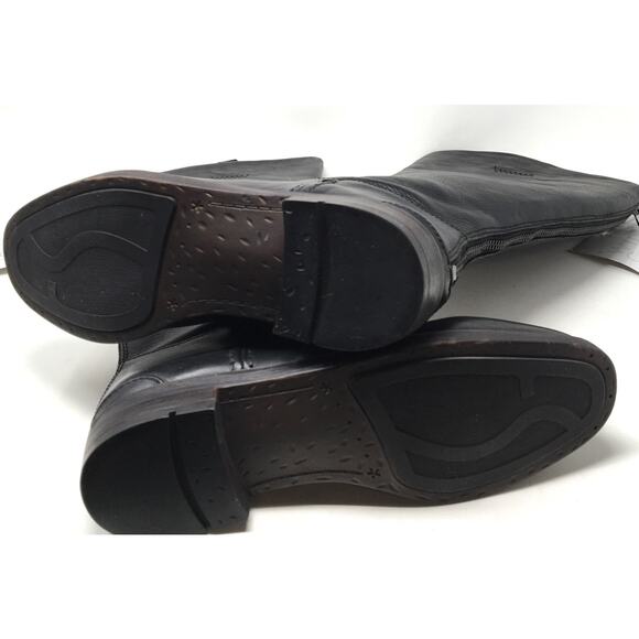 Franco Sarto Meyer Women's Sz 7 Black Wide-Calf Knee-High Leather Riding Boots - Picture 7 of 7